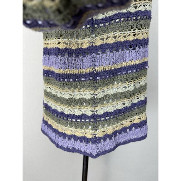 Robert Scott Women’s Sz M Hand Knitted Sweater Lavender Silk Linen Cotton Blend - Picture 5 of 13